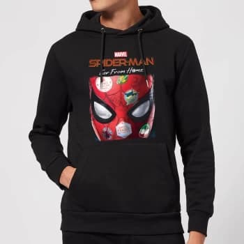 Spider-Man Far From Home Stickers Mask Hoodie - Black - S