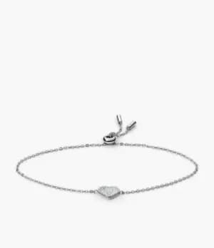 Fossil Women Elliott Blue Mother-of-Pearl Hearts Station Bracelet