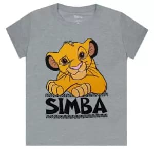 The Lion King Boys Simba T-Shirt (7-8 Years) (Heather Grey/Light Orange/Black)