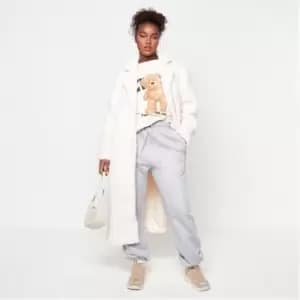 Missguided Longline Borg Teddy Coat - White