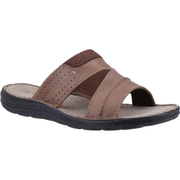 Hush Puppies Mens Archer Leather Slip On Slide Sandals - UK 6