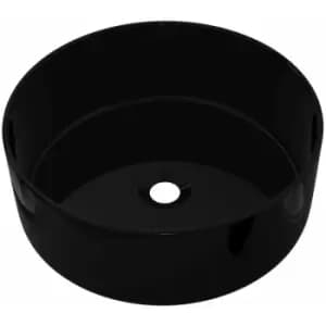 Basin Ceramic Round Black 40x15cm Vidaxl Black