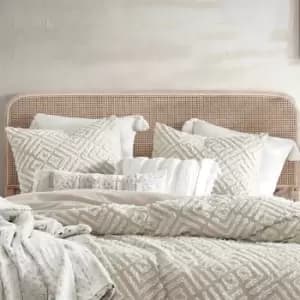 Peri Home Clipped Diamonds Double Duvet Cover, Linen