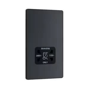 BG Evolve Matt Grey Dual Voltage Shaver Socket 115/240V - PCDMG20B