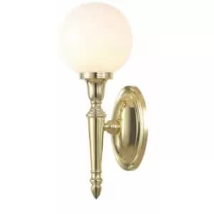 IP44 Wall Light Globe Shaped Glass Shade LED Included Polished Brass LED G9 3.5W