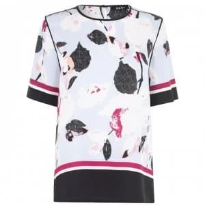 DKNY Floral Top - Sky Blue Multi