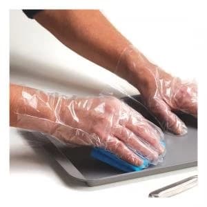 Fine Touch Medium Size Polyethylene Clear Disposable Gloves Pack of 100