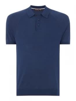 Mens Michael Kors Marino Knitted Polo Blue