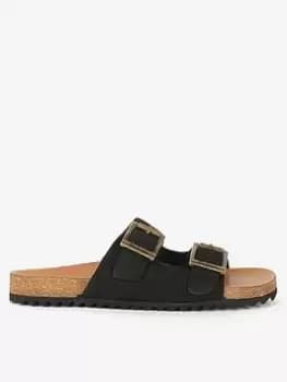 Barbour Allegra Double Strap Mule Sandal - Black, Size 5, Women