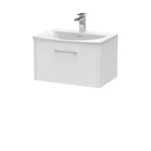 Hudson Reed Juno 600mm Wall Hung Single Drawer Vanity & Curved Basin - White Ash