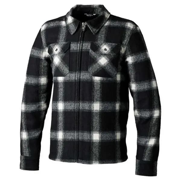 RST Brushed Ce Mens Textile Shirt Black White Check 46