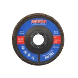 Faithfull Aluminium Oxide Flap Disc 115 X 22mm 120 Grit