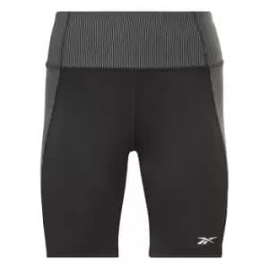Reebok Ribbed High Rise Legging Shorts Womens - Black