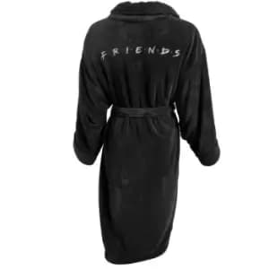 Ladies Womens Bathrobe Night Gown Robe Friends TV Show Logo Official Merchandise Black - Black