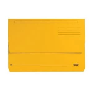 Elba Strongline Foolscap Bright Manilla Document Wallet Half Flap Heavyweight 320gsm 32mm Yellow Pack of 25