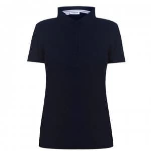 Calvin Klein Golf Sleeve Cotton Polo Shirt Ladies - Navy