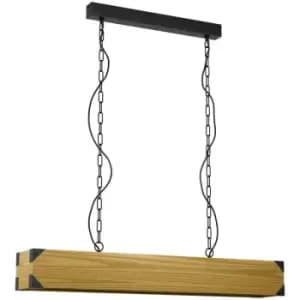 Harborough 4 Lamp Straight Bar Pendant Ceiling Light Black - Eglo