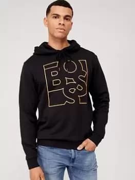 BOSS Weboxy Logo Overhead Hoodie - Black Size M Men
