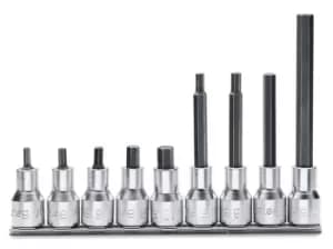 Beta Tools 920PE/SB9 9pc 1/2" Square Drive Hexagon Bit Socket Driver Rail Set