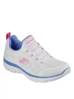 Skechers Summits Perfect Views Engineered Mesh Bungee Slip-on Trainers - White, Size 4, Women
