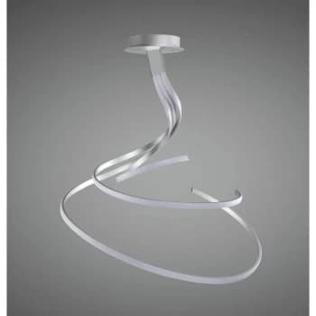 Nur XL 80W LED 3000K Semi Ceiling Light, 6200lm, Dimmable silver / frosted acrylic / polished chrome