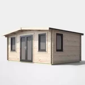 Power 12' x 16' Chalet Log Cabin - Centre Double Door