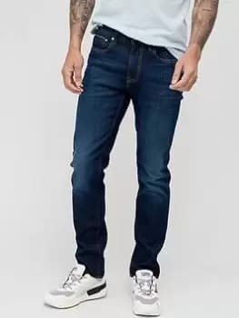 Tommy Hilfiger Straight Fit Denton Indigo Jeans - Dark Blue Indigo, Dark Blue Indigo, Size 34, Inside Leg Regular, Men