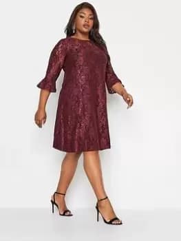 Yours Lace Swing Dress Red, Red, Size 14, Women