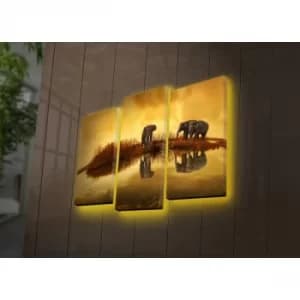 3PATDACT-23 Multicolor Decorative LED Lighted Canvas Painting (3 Pieces)