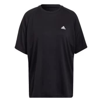 adidas Designed to Move Studio Boyfriend T-Shirt Womens - Black