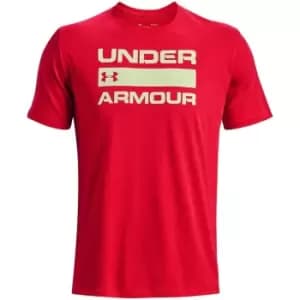 Under Armour Team Wordmark Short Sleeve T Shirt Mens - Red