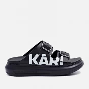 KARL LAGERFELD Womens Kapri Leather Flatform Sandals - Black - UK 4