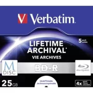 Verbatim 43823 Blank M-Disc Bluray DVD 25 GB 5 pc(s) Jewel case Printable