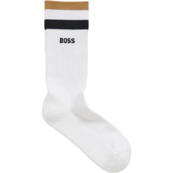 Boss QS Rib Stripe Socks - White
