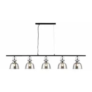 Impex Ava 5 Light Linear Bar Smoke Glass