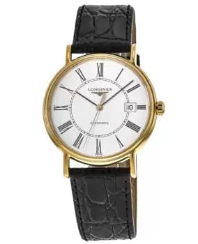 Longines Presence Automatic White Dial Black Leather Strap Mens Watch L4.922.2.11.2 L4.922.2.11.2