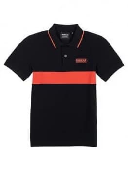 Barbour International Boys Block Stripe Polo - Black
