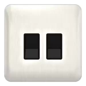 Schneider LSD Data 2 Gang RJ45 Cat 5e Black Insert Stainless Steel - GGBL7072C5BSSS