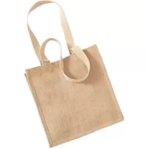 Westford Mill Jute Compact Tote Bag - 10 Litres (Pack of 2) (One Size) (Natural) - Natural