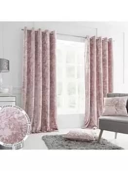 Catherine Lansfield Crushed Velvet Eyelet Curtains 66X90