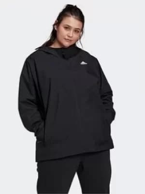 adidas Bsc 3-stripes Rain.rdy Jacket, Black, Size 1X, Women
