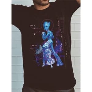 The Avengers Infinity War - Neon Groot Mens X-Large T-Shirt - Black