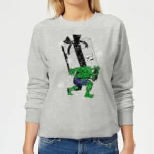 Marvel The Incredible Hulk Christmas Present Womens Christmas Sweatshirt - Grey - 3XL