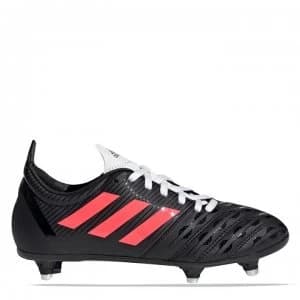 adidas Malice Junior Boys Rugby Boots Soft Ground - Black/Pink