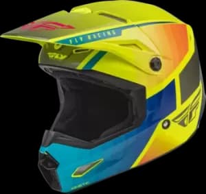 FLY Racing Kinetic Drift Ece Helmet Blue Hi-Vis Charcoal M