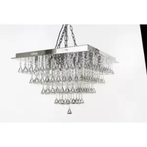 Impex Parma 12 Light Square Flush Polished Chrome Ceiling Fitting