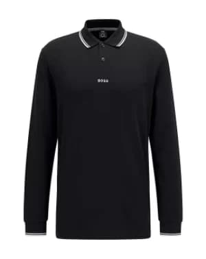 Hugo Boss Long Sleeve Small Logo Polo Shirt Black Size L Men
