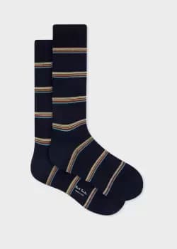 Paul Smith Navy Block 'Signature Stripe' Socks