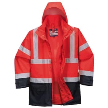 Portwest - S768RNRL - sz L Hi-Vis Executive 5-in-1 Jacket - Red/Navy