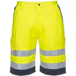 E043ONRXS - sz Hi-Vis Poly-cotton Shorts - Orange/Navy - Orange/Navy - Portwest